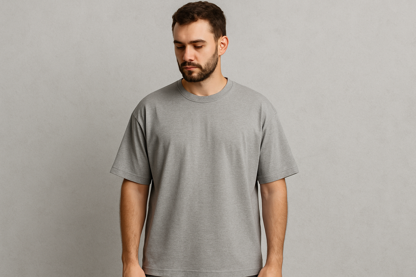 GRAY MELANGE OVERSIZED T-SHIRT