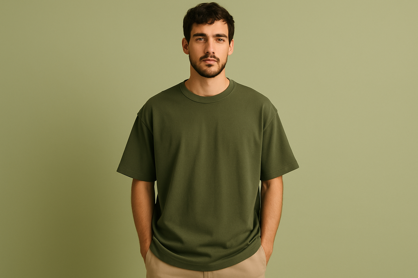 OLIVE GREEN OVERSIZED T-SHIRT