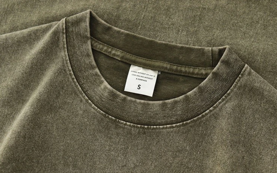 OLIVE GREEN ACID WASH OVERSIZED TEE