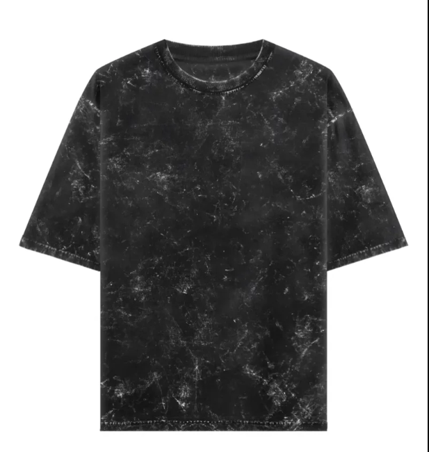 BLACK ACID WASH OVERSIZED TEE