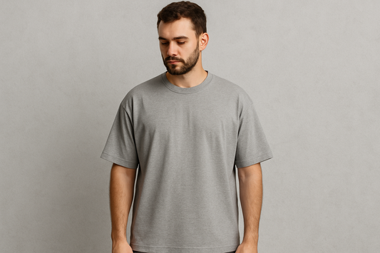 GRAY MELANGE OVERSIZED T-SHIRT