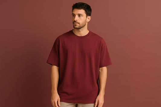 MAROON OVERSIZED T-SHIRT