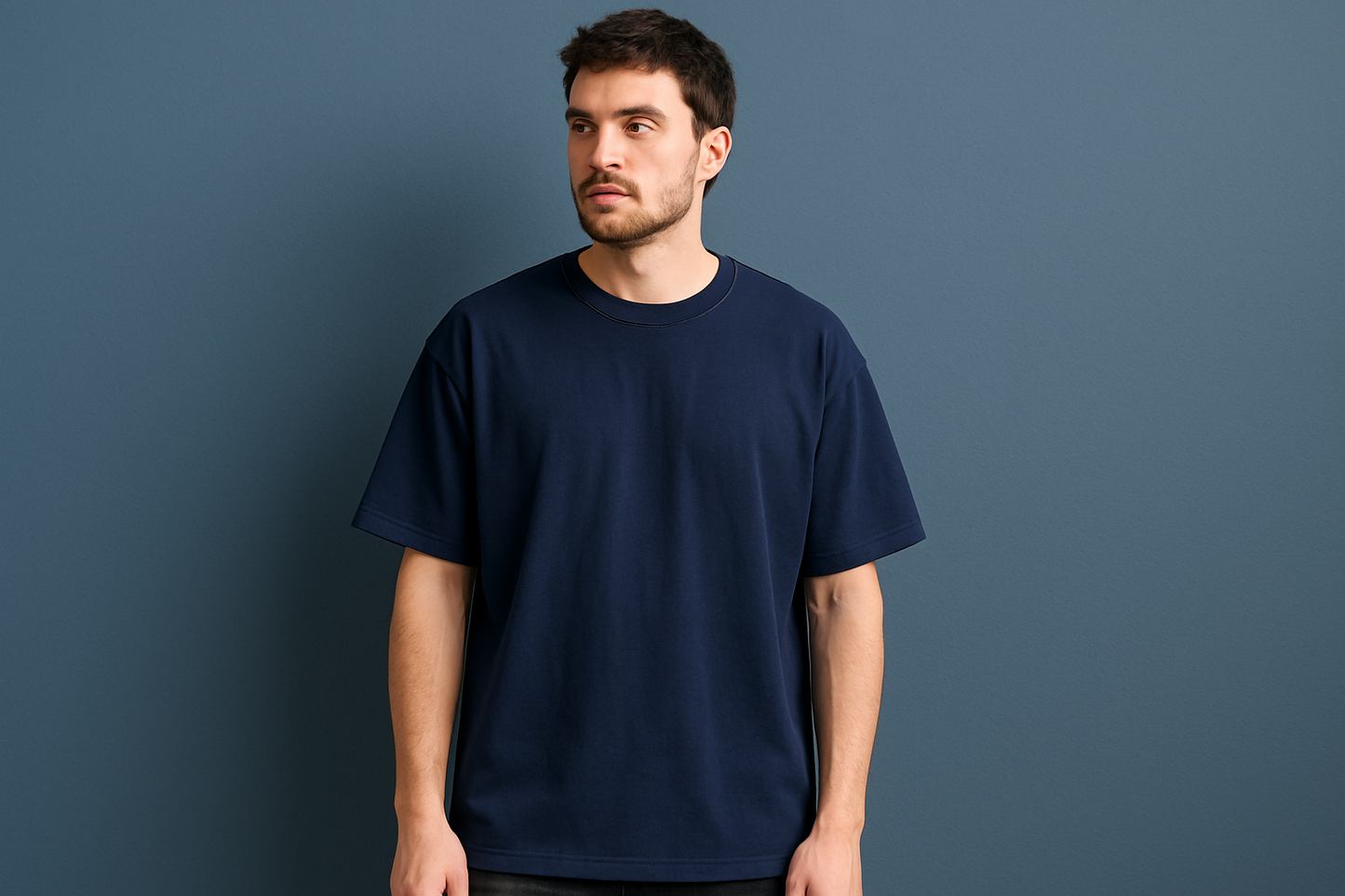 NAVY BLUE OVERSIZED T-SHIRT
