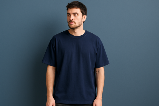 NAVY BLUE OVERSIZED T-SHIRT