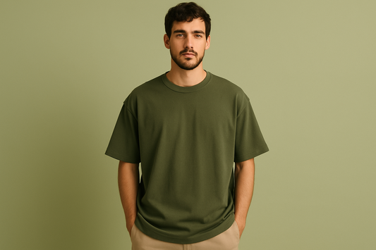 OLIVE GREEN OVERSIZED T-SHIRT